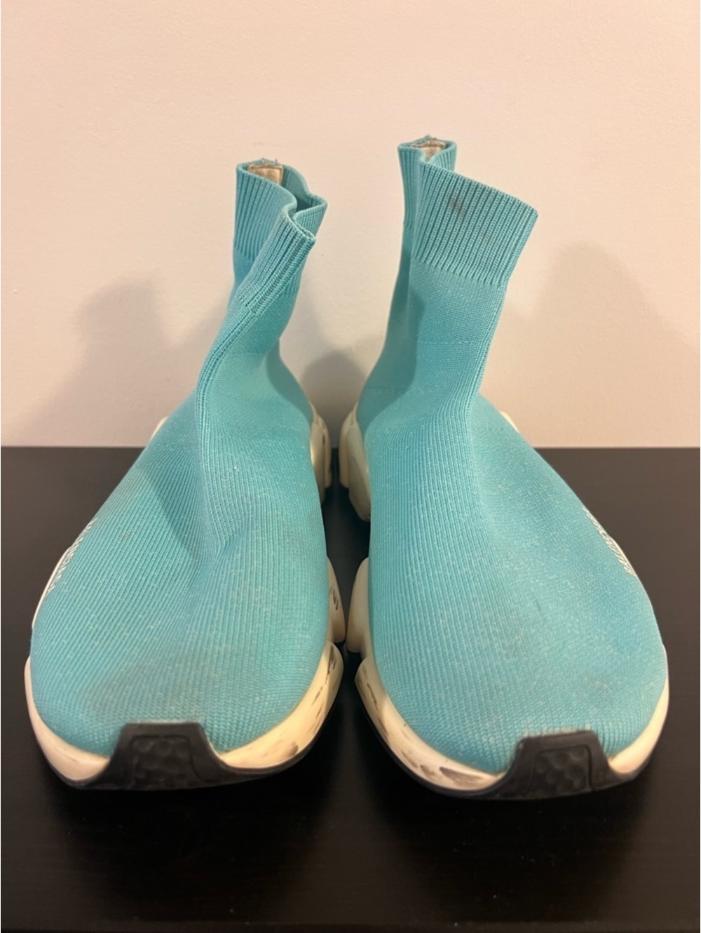 Balenciaga Speed Trainer Teal Knit Sock Sneakers Luxury Designer Shoes - Picture 5 of 9